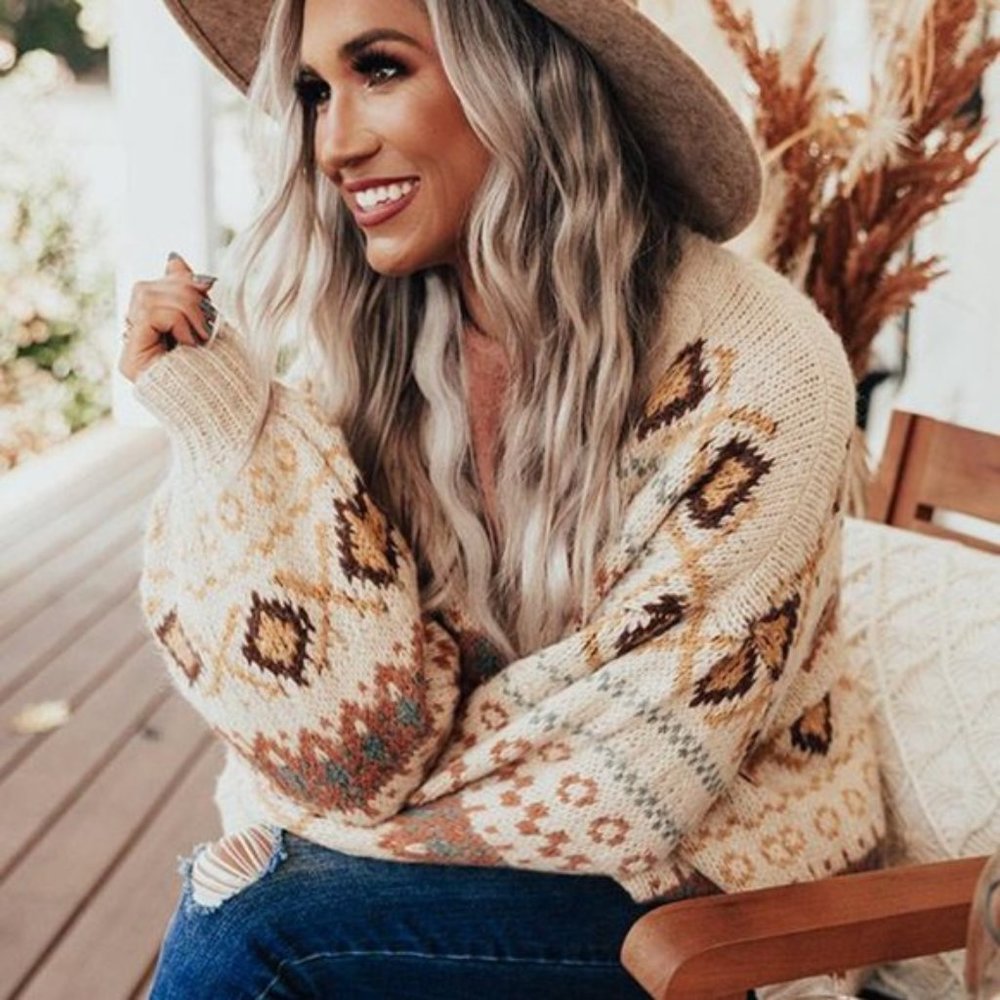 Button Front Cottage Cardigan Sweater